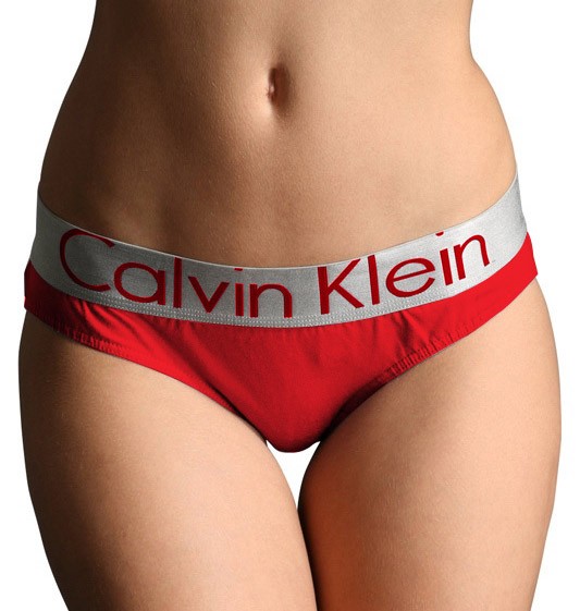 Slip Calvin Klein Mujer Steel Blateado Rojo
